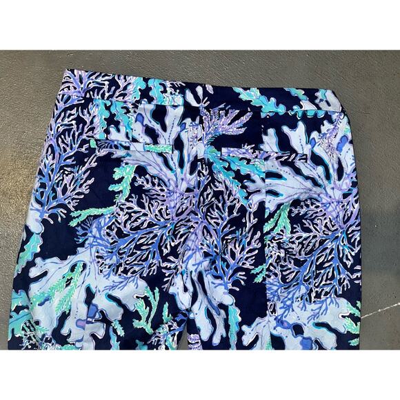 Lilly Pulitzer Women’s Dark Blue Seaweed Pattern Cotton Capri Size 12 - Picture 8 of 8